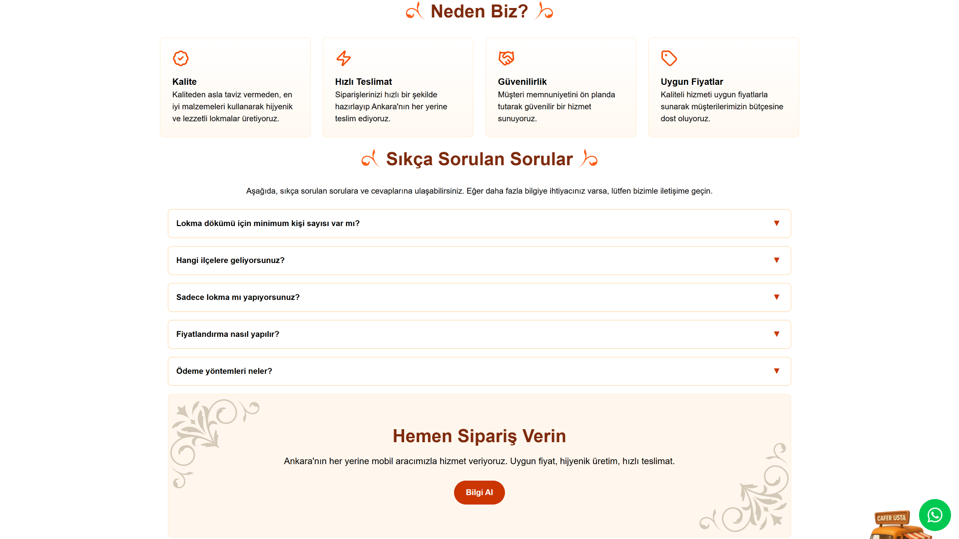 Ankaralı Lokmacı Kurumsal Web Sitesi & Marka Kimliği ekran görüntüsü 3