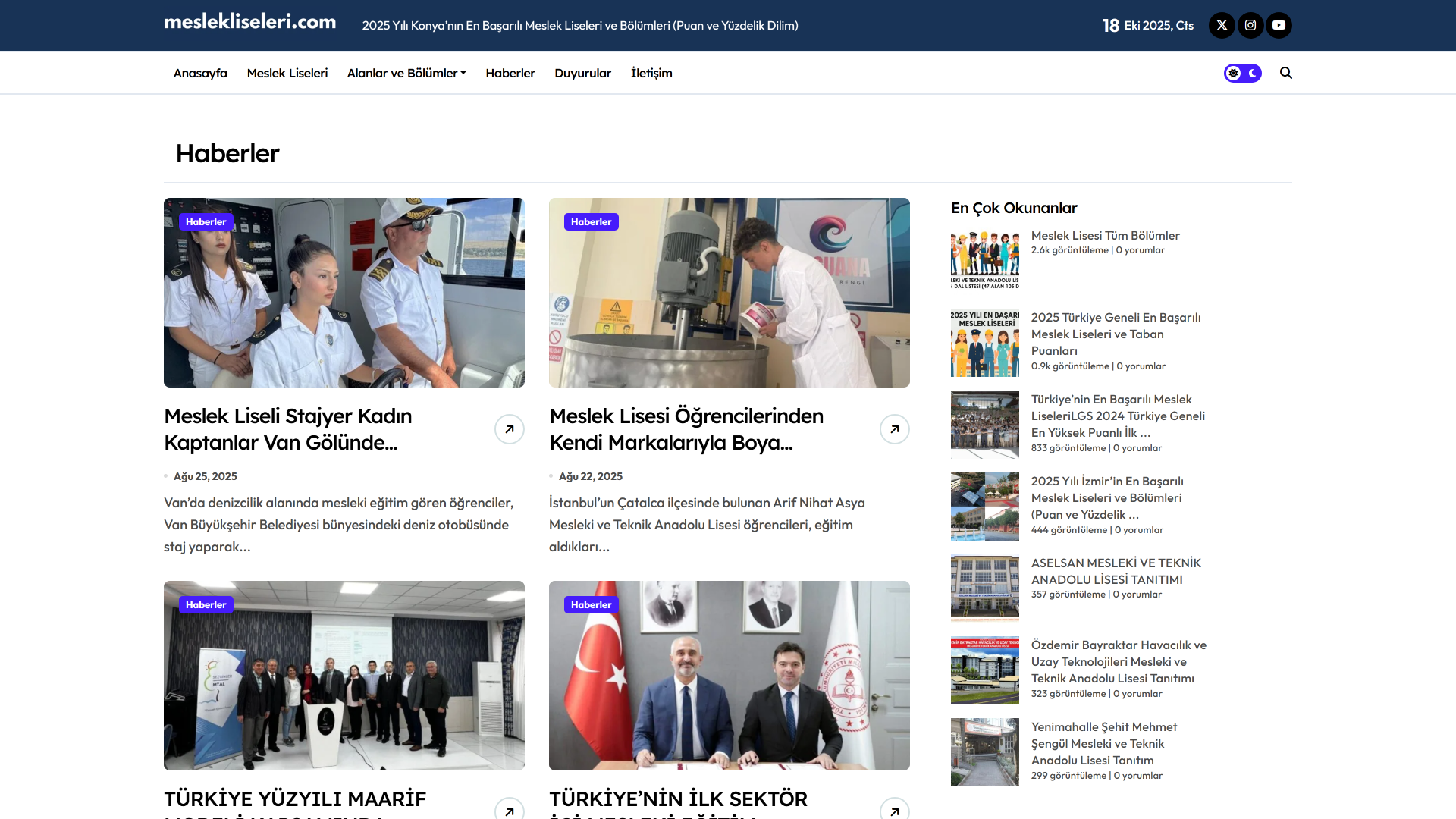 MeslekLiseleri.com Eğitim Portalı ekran görüntüsü 2